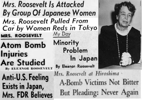 Eleanor Roosevelt in Japan in 1953. Newspaper Headline Collage by Patrick Parr.jpg